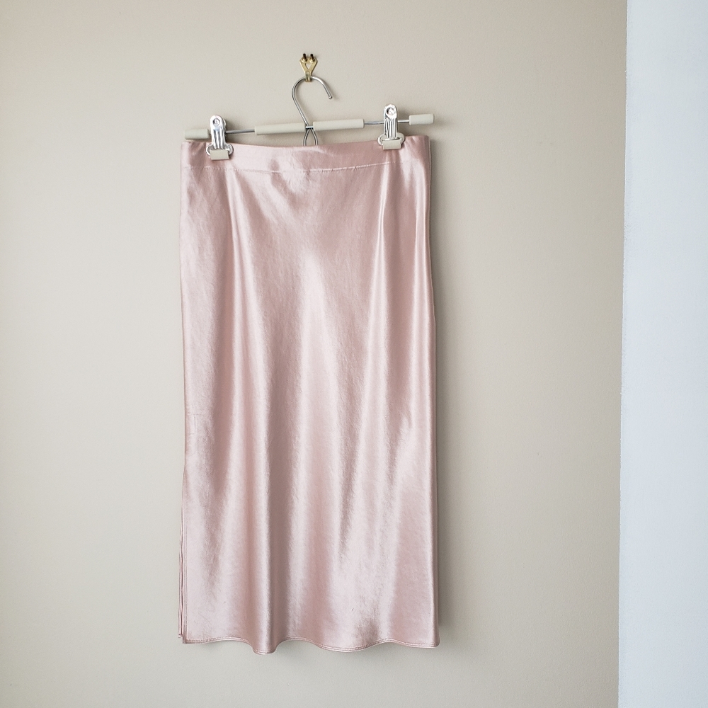 Theory Side Slit Satin Skirt, sS
